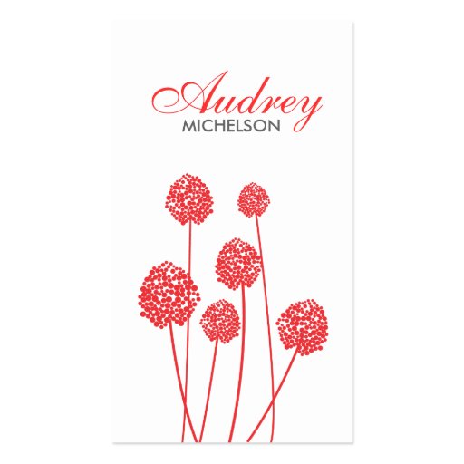 STRANGE FLOWERS WHITE/RED Business Card (front side)