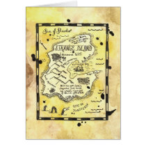 Strange Island Pirate Treasure Map Card