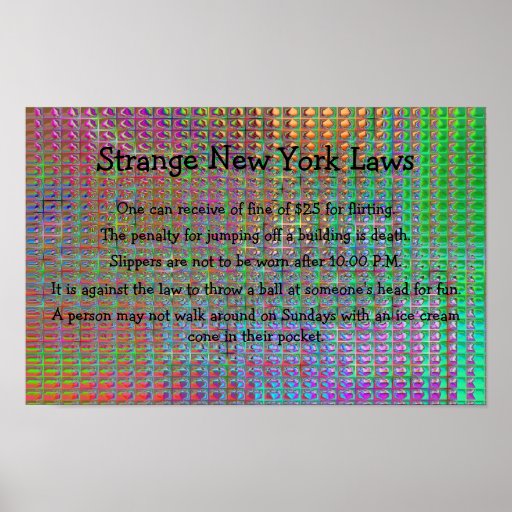 strange new york laws poster Zazzle