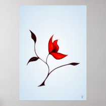 Strange Red Flower Print