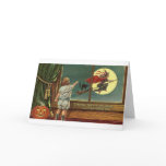 Strange Sights Are Seen on Halloween, Child, Cat,  Greeting Card