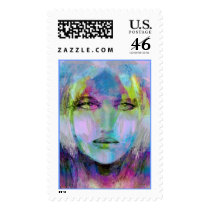 strange vision in his glass stamp