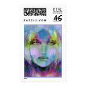 strange vision in his glass stamp