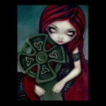 Strangely Lonely gothic fairy celtic cross Print