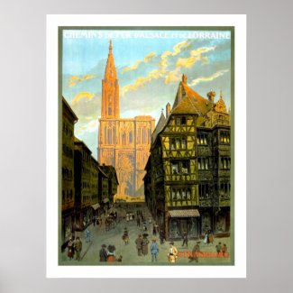 Strasbourg Vintage Travel Poster