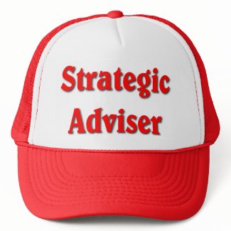 Strategic Adviser Red Print Polica Humor hat