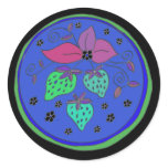 Strawberries4 inverted round sticker