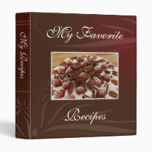 Strawberries and Chocolate Recipe Book Vinyl Binder