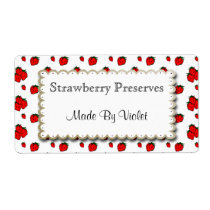 Strawberries and Flowers Custom Label labels