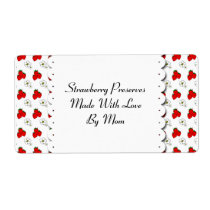 Strawberries and Flowers Custom Label labels