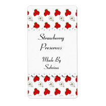 Strawberries and Flowers Custom Label labels
