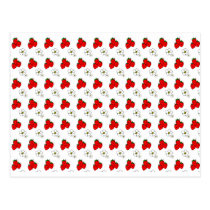 Strawberries and Flowers Pattern Blank Postcard postcards