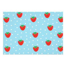 Strawberries and Polka Dots Blue Announcement