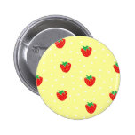 Strawberries and Polka Dots Yellow Button
