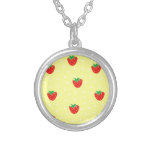 Strawberries and Polka Dots Yellow Pendants