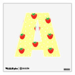 Strawberries and Polka Dots Yellow Wall Decal