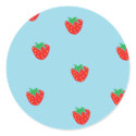 Strawberries Blue stickers by RoseFleurDesigns