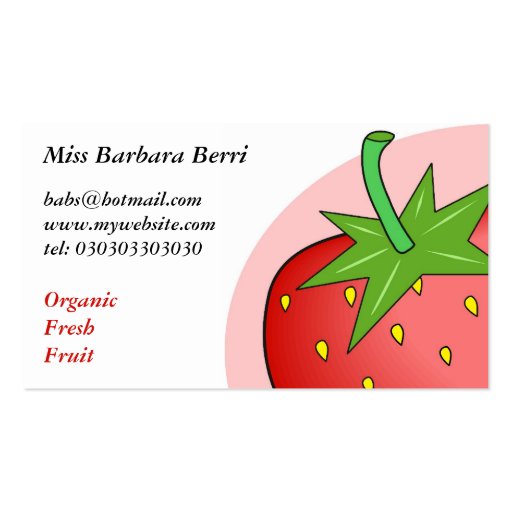Strawberries Business Cards (front side)