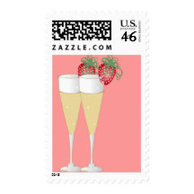 Strawberries & Champagne Postage Stamp