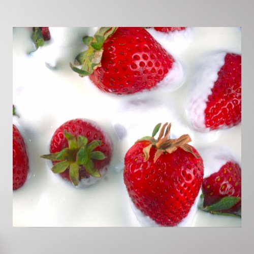 Strawberries & Cream close up Photo print