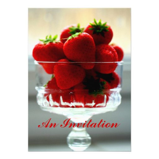 Strawberries in a Bowl Invitation
