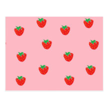 Strawberries Pink Postcards