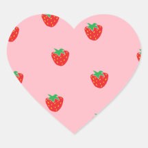 Strawberries Pink Sticker