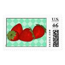 Strawberries Postage Stamp by mariannegilliand Strawberries Postage Stamp