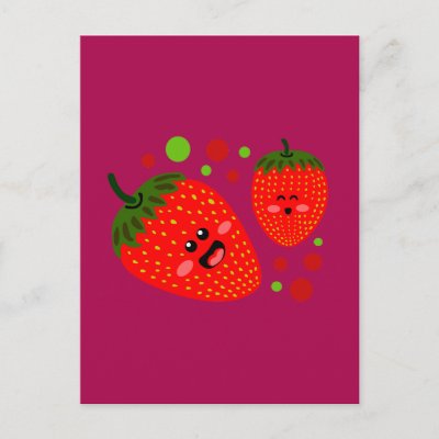 Strawberries postcards