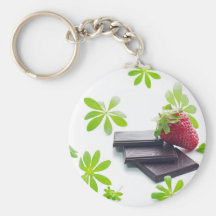 Strawberries Schoko woodruff still life Key Chain