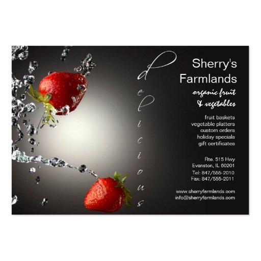 strawberries splash business card