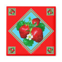 STRAWBERRIES Square Magnet