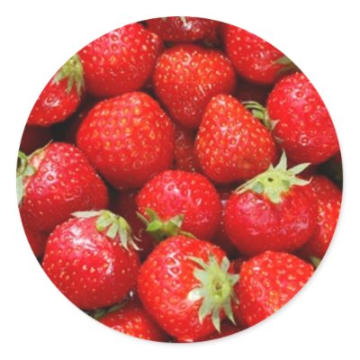 Strawberries Round Sticker