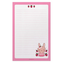 Strawberry and Cream Truffle Bunny Stationery Design