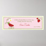 Strawberry Baby Carriage  |  Baby Shower Banner posters