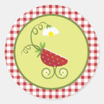 Strawberry Baby Carriage Favor Sticker stickers