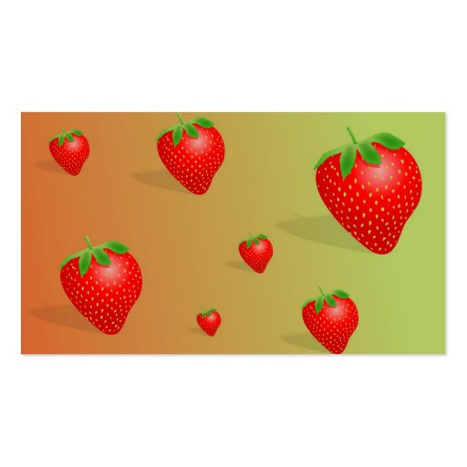 Strawberry Background Business Cards (back side)