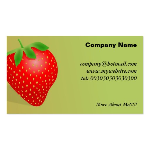 Strawberry Background Business Cards (front side)