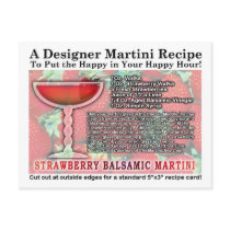 Strawberry Balsamic Martini Recipe Postcard