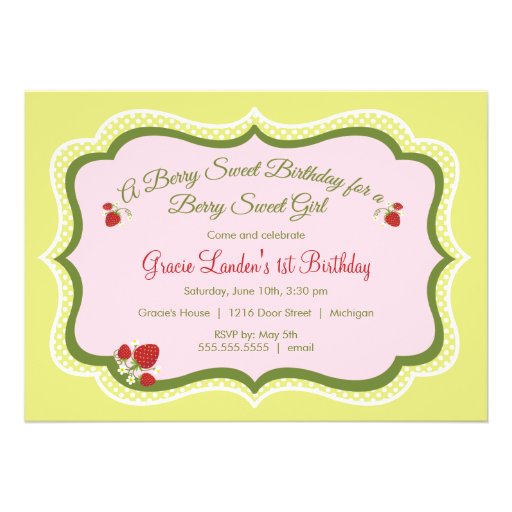 Strawberry |  Birthday Invitation
