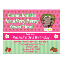 Strawberry Birthday Party Invitation