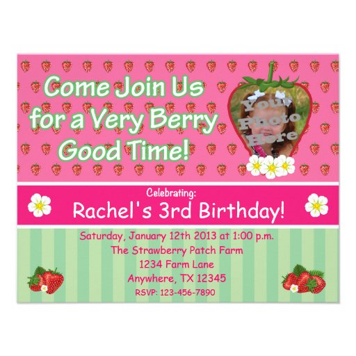 Strawberry Birthday Party Invitation