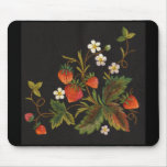Strawberry black Mousepad