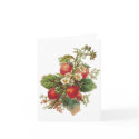 Strawberry Blooms Customizable Card by vintagegiftmall Strawberry Blooms Customizable Card