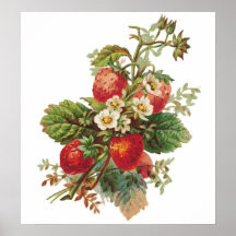 Strawberry Blooms Customizable Poster