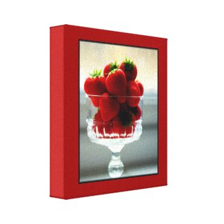 Strawberry Bowl Wrapped Canvas wrappedcanvas