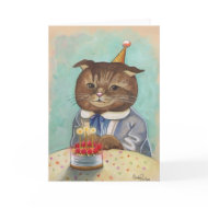 Strawberry Cake Birthday Kitty card