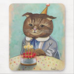 Strawberry Cake Birthday Kitty Mousepad