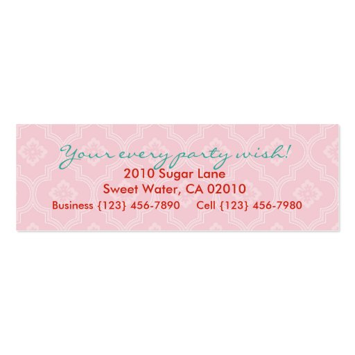 Strawberry Cake Business Card (back side)