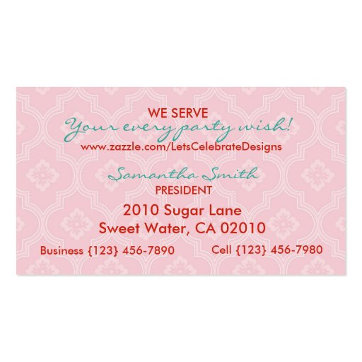 Strawberry Cake Business Card 2 (back side)